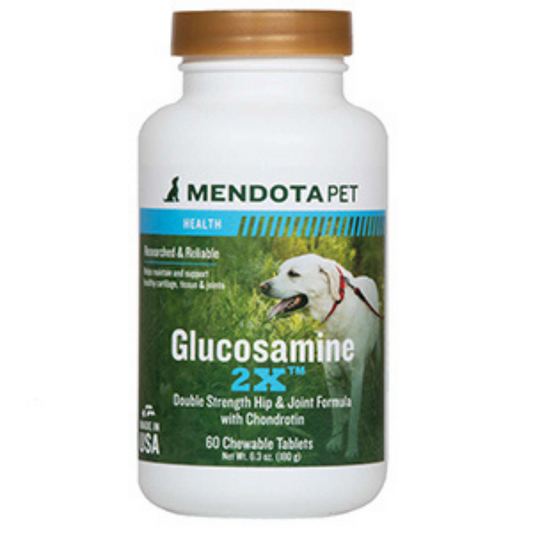 Mendota Pet Glucosamine 2X - 60 Tablets - Dog Hip & Joint Tablets